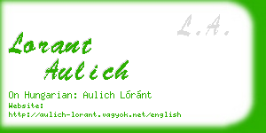 lorant aulich business card