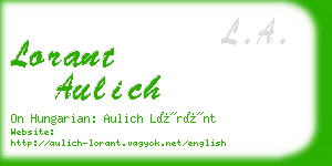 lorant aulich business card